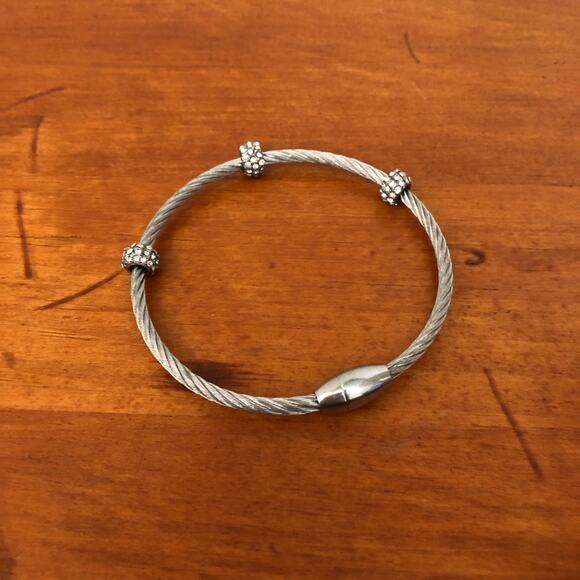 3 PCS Silver Unique Vintage Rope Style Bracelet Set with Small Gemstone Beads - Picture 9 of 9